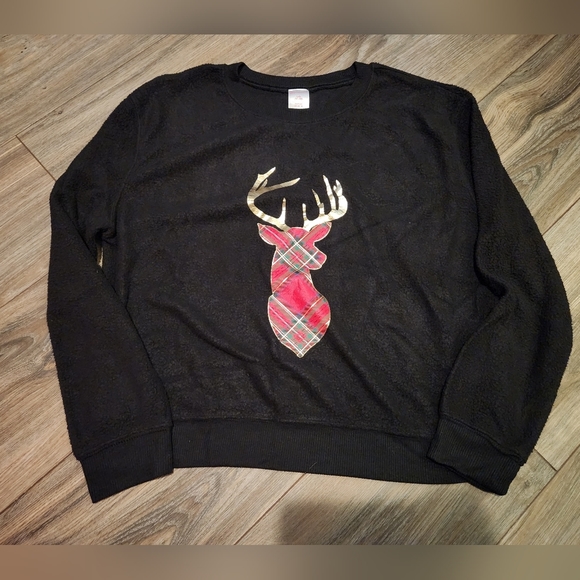Christmas Plaid Sweater with‎ Metalic Gold Accents - Picture 1 of 4